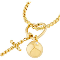 Olas d'Oro - 14K Yellow Gold Heart Snap Lock Pendant - 16.5mm x 16.2mm