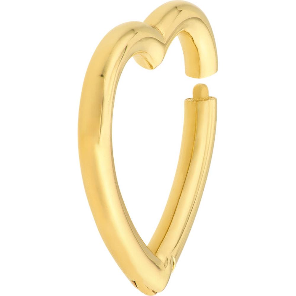 Olas d'Oro - 14K Yellow Gold Heart Snap Lock Pendant - 16.5mm x 16.2mm
