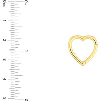 Olas d'Oro - 14K Yellow Gold Heart Snap Lock Pendant - 16.5mm x 16.2mm