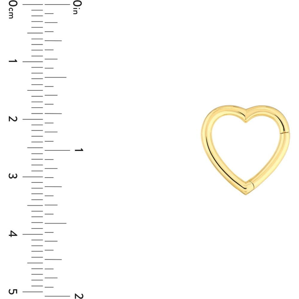 Olas d'Oro - 14K Yellow Gold Heart Snap Lock Pendant - 16.5mm x 16.2mm