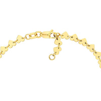 Olas d'Oro - 14K Yellow Gold Heart Station Bracelet with Adjustable Lobster Clasp - 3.60 Grams