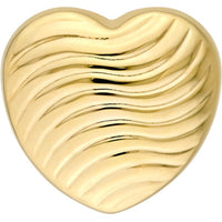 Olas d'Oro - 14K Yellow Gold Heart Wave Pattern Stud Earrings - 3.64g Total Weight