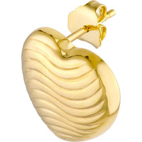 Olas d'Oro - 14K Yellow Gold Heart Wave Pattern Stud Earrings - 3.64g Total Weight