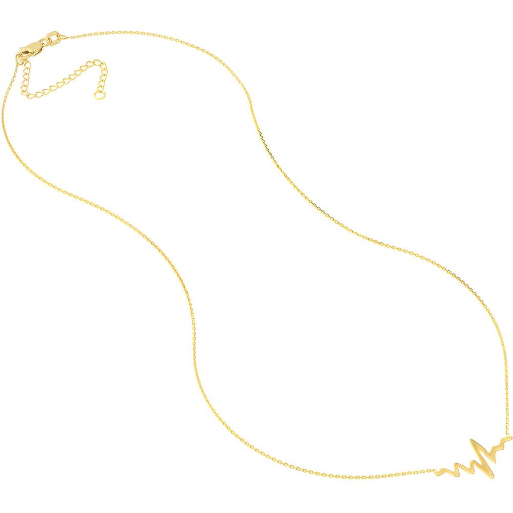 Olas d'Oro - 14K Yellow Gold Heartbeat Adjustable Necklace - 1.86g