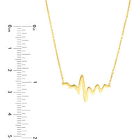 Olas d'Oro - 14K Yellow Gold Heartbeat Adjustable Necklace - 1.86g