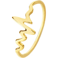 Olas d'Oro - 14K Yellow Gold Heartbeat Ring - Size 6 - 1.35g Total Weight