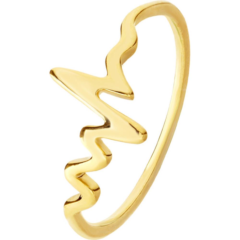 Olas d'Oro - 14K Yellow Gold Heartbeat Ring - Size 6 - 1.35g Total Weight