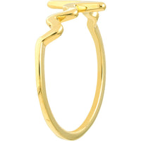 Olas d'Oro - 14K Yellow Gold Heartbeat Ring - Size 6 - 1.35g Total Weight