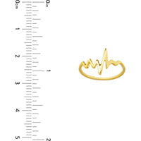 Olas d'Oro - 14K Yellow Gold Heartbeat Ring - Size 6 - 1.35g Total Weight