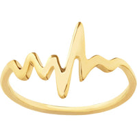 Olas d'Oro - 14K Yellow Gold Heartbeat Ring - Size 7 - 1.35g