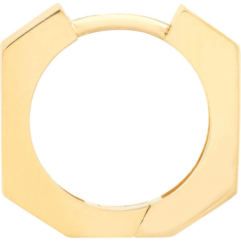 Olas d'Oro - 14K Yellow Gold Heptagon Polished Huggie Earrings - 2.41g Total Weight