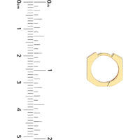Olas d'Oro - 14K Yellow Gold Heptagon Polished Huggie Earrings - 2.41g Total Weight