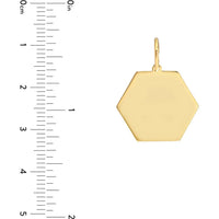 Olas d'Oro - 14K Yellow Gold Hexagon Engravable Charm Pendant  1.55g