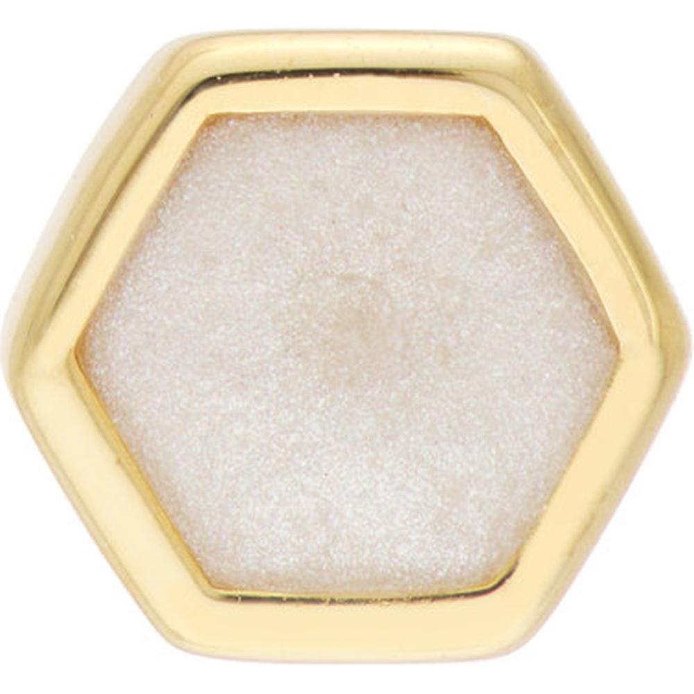 Olas d'Oro - 14K Yellow Gold Hexagon Mother of Pearl Enamel Stud Earrings