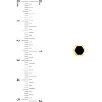 Olas d'Oro - 14K Yellow Gold Hexagon Onyx Enamel Stud Earrings