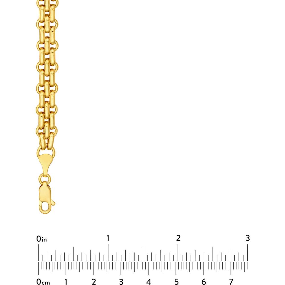 Olas d'Oro - 14K Yellow Gold Hollow Alternating 2-1 Link Chain Necklace - 18.25''