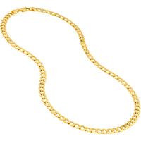 Olas d'Oro - 14K Yellow Gold Hollow Diamond-Cut Curb Chain - 22" Necklace - 14.29 Grams