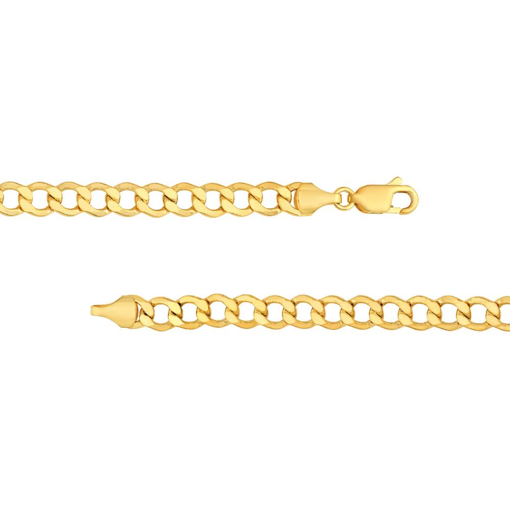 Olas d'Oro - 14K Yellow Gold Hollow Diamond-Cut Curb Chain - 22" Necklace - 14.29 Grams