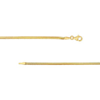Olas d'Oro - 14K Yellow Gold Hollow Diamond-Cut Snake Anklet with Pear Shape Lobster Clasp