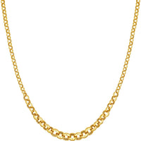 Olas d'Oro - 14K Yellow Gold Hollow Graduated Large Rolo Necklace - 9.68g