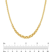 Olas d'Oro - 14K Yellow Gold Hollow Graduated Large Rolo Necklace - 9.68g