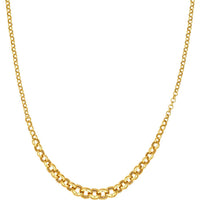 Olas d'Oro - 14K Yellow Gold Hollow Graduated Medium Rolo Necklace - 7.46g