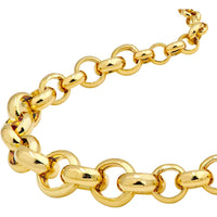 Olas d'Oro - 14K Yellow Gold Hollow Graduated Medium Rolo Necklace - 7.46g