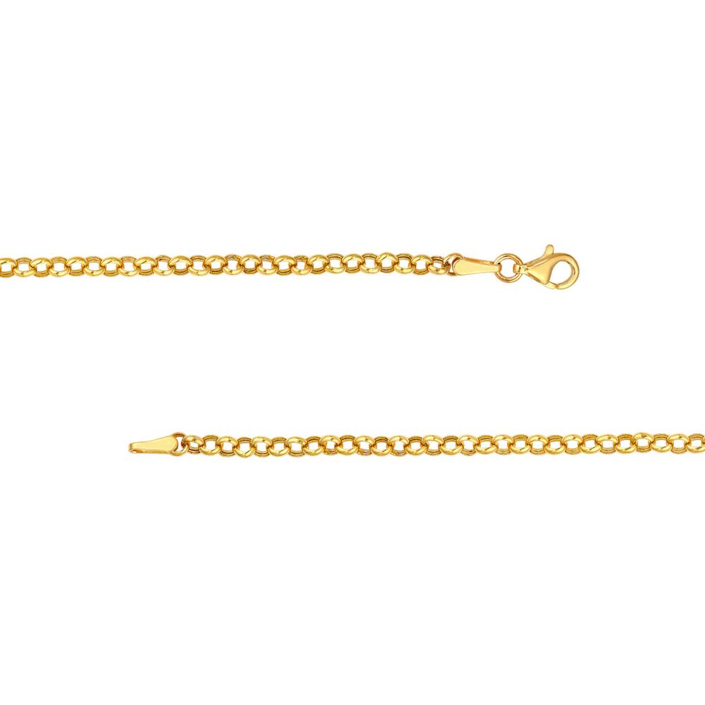 Olas d'Oro - 14K Yellow Gold Hollow Graduated Medium Rolo Necklace - 7.46g