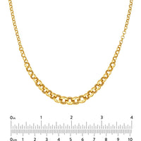 Olas d'Oro - 14K Yellow Gold Hollow Graduated Medium Rolo Necklace - 7.46g