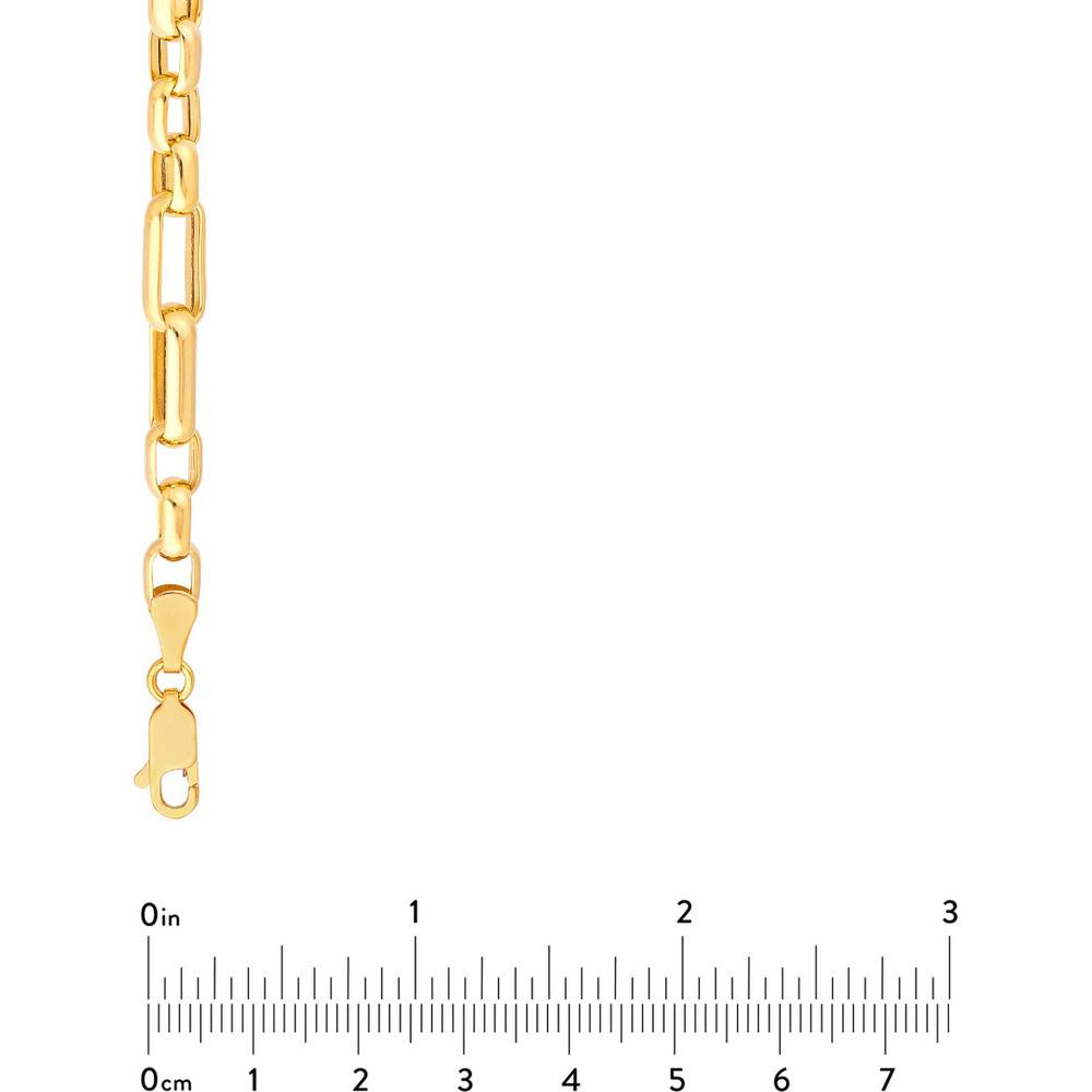 Olas d'Oro - 14K Yellow Gold Hollow Handmade Oval Link Chain Necklace - 18'' Length