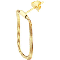 Olas d'Oro - 14K Yellow Gold Hollow Loop Snake Chain Earrings - 1.69g Total Weight