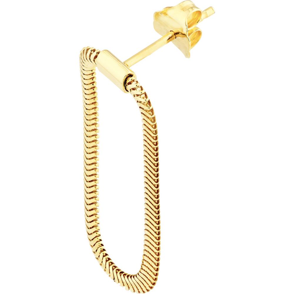 Olas d'Oro - 14K Yellow Gold Hollow Loop Snake Chain Earrings - 1.69g Total Weight