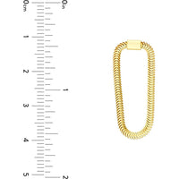 Olas d'Oro - 14K Yellow Gold Hollow Loop Snake Chain Earrings - 1.69g Total Weight