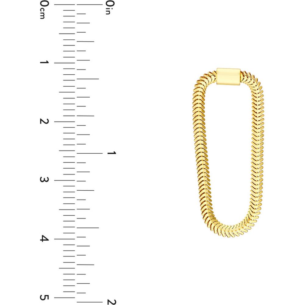 Olas d'Oro - 14K Yellow Gold Hollow Loop Snake Chain Earrings - 1.69g Total Weight