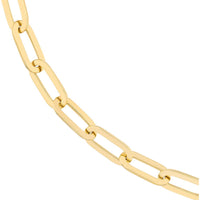 Olas d'Oro - 14K Yellow Gold Hollow Oval Link Chain Necklace - 18'' Length, 15.5g Weight