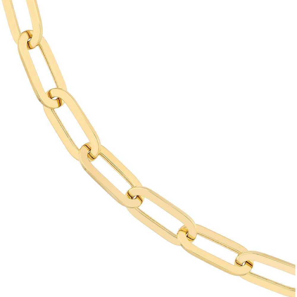 Olas d'Oro - 14K Yellow Gold Hollow Oval Link Chain Necklace - 18'' Length, 15.5g Weight