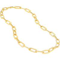 Olas d'Oro - 14K Yellow Gold Hollow Oval Link Chain Necklace - 18'' Length, 15.5g Weight