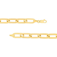 Olas d'Oro - 14K Yellow Gold Hollow Oval Link Chain Necklace - 18'' Length, 15.5g Weight