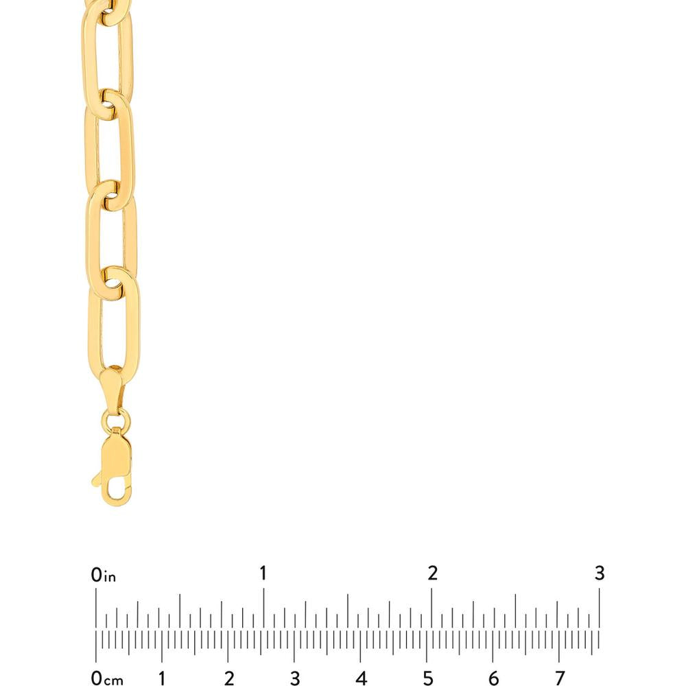 Olas d'Oro - 14K Yellow Gold Hollow Oval Link Chain Necklace - 18'' Length, 15.5g Weight
