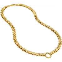 Olas d'Oro - 14K Yellow Gold Hollow Railroad Link Necklace - Lightweight Design with Lobster Clasp