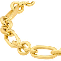 Olas d'Oro - 14K Yellow Gold Hollow Rolo Oval Link Bracelet with Lobster Clasp - 8.20g Weight