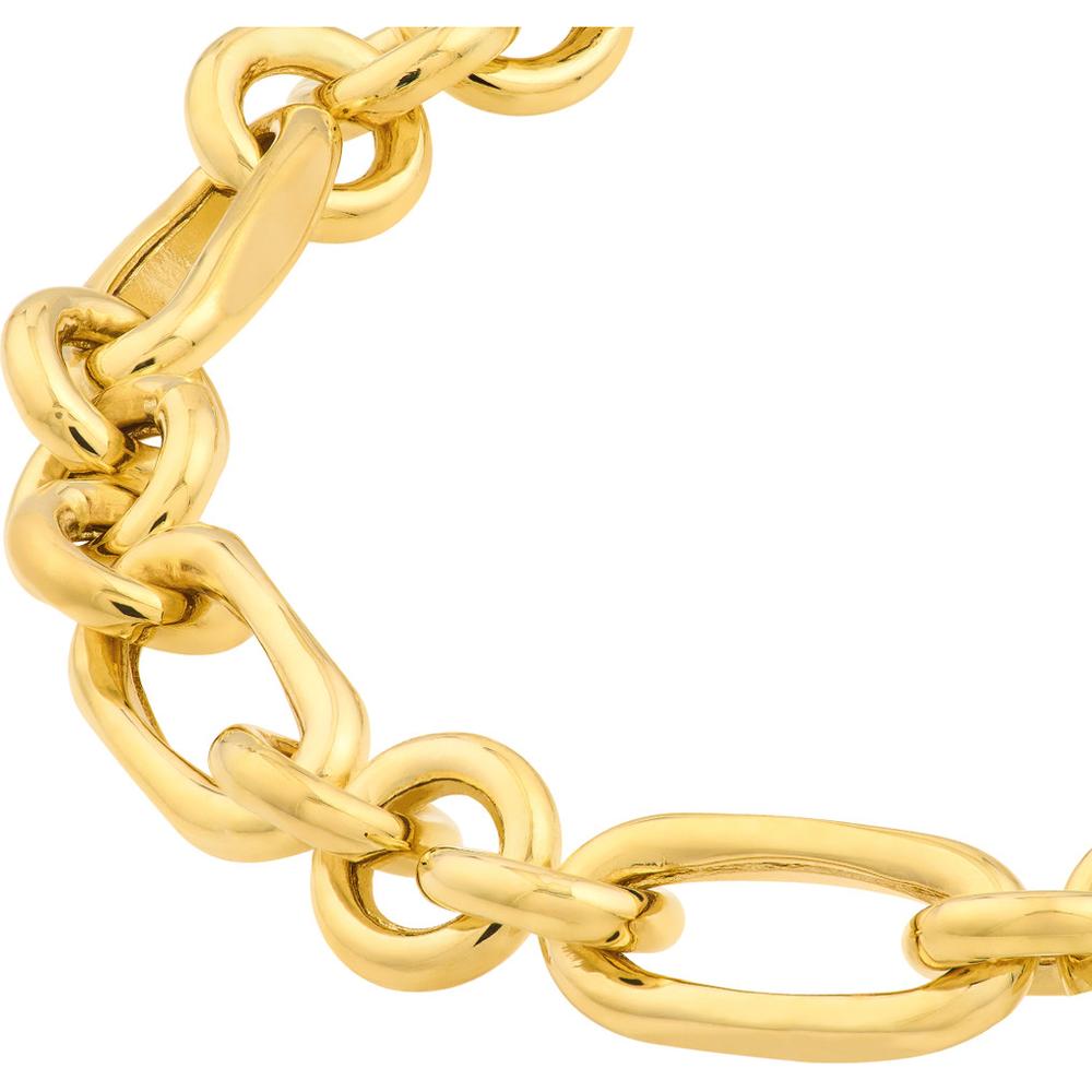 Olas d'Oro - 14K Yellow Gold Hollow Rolo Oval Link Bracelet with Lobster Clasp - 8.20g Weight