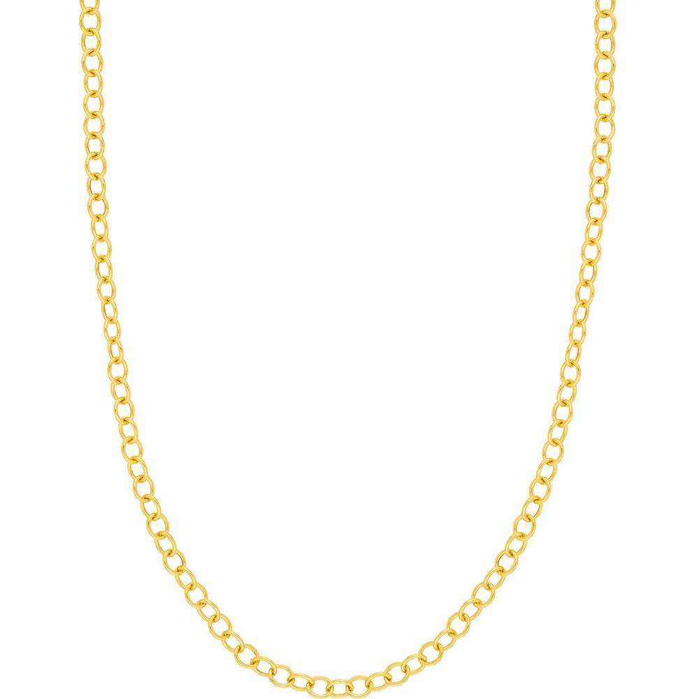 Olas d'Oro - 14K Yellow Gold Hollow Rounded Link Chain 18-Inch Necklace - 6.26g Average Weight