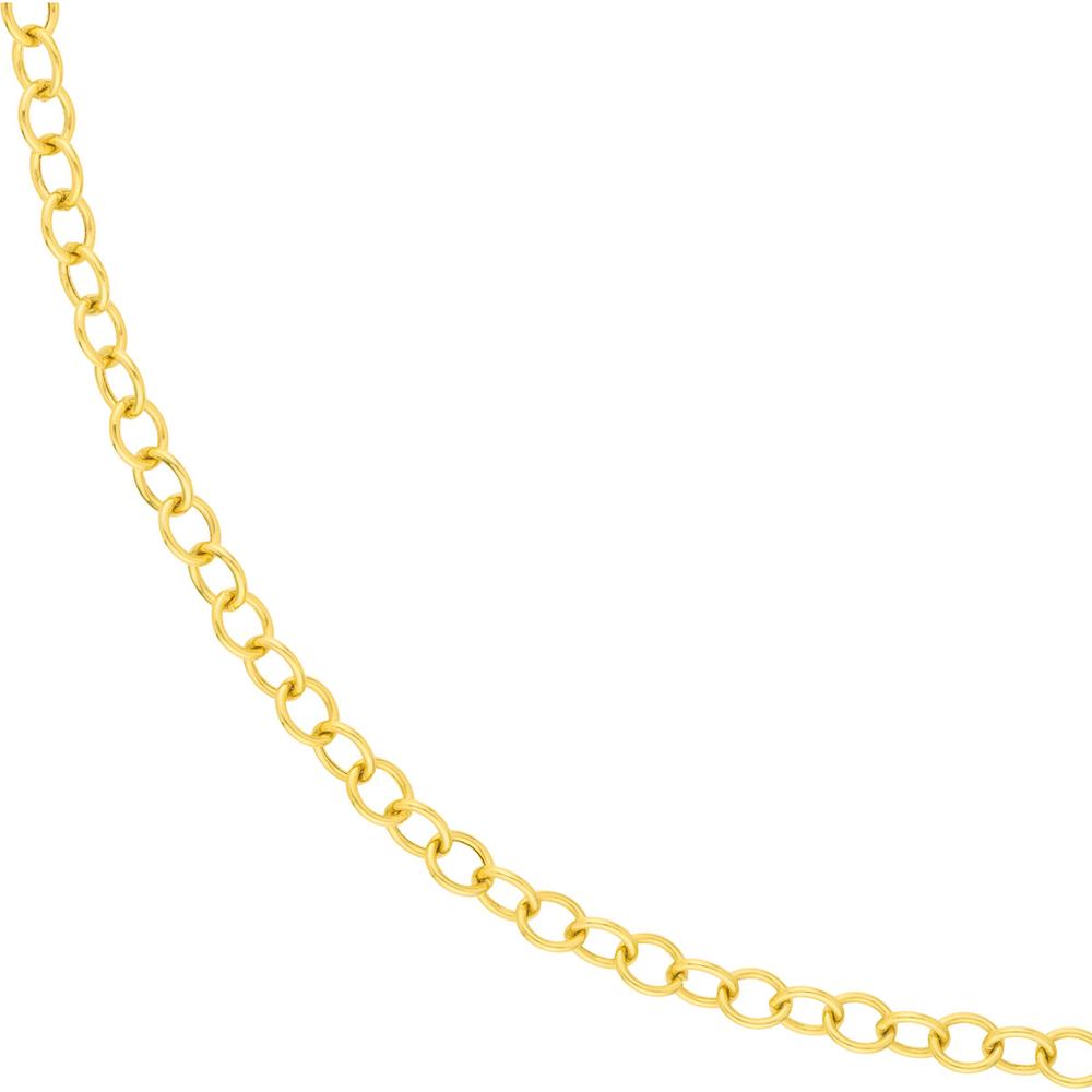 Olas d'Oro - 14K Yellow Gold Hollow Rounded Link Chain 18-Inch Necklace - 6.26g Average Weight