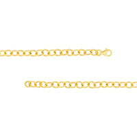 Olas d'Oro - 14K Yellow Gold Hollow Rounded Link Chain 18-Inch Necklace - 6.26g Average Weight