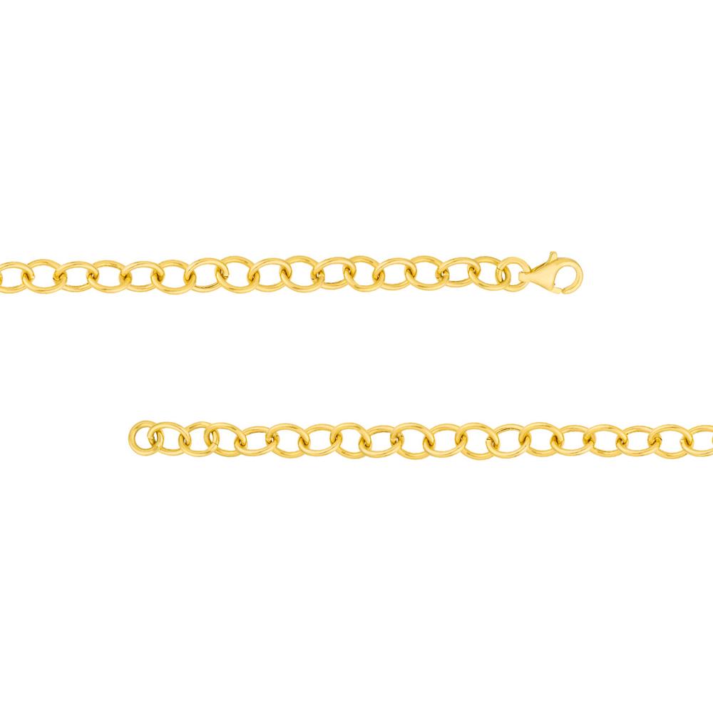 Olas d'Oro - 14K Yellow Gold Hollow Rounded Link Chain 18-Inch Necklace - 6.26g Average Weight