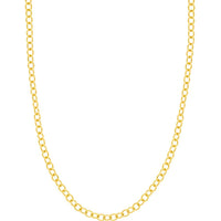 Olas d'Oro - 14K Yellow Gold Hollow Rounded Link Chain Bracelet - 7.50"