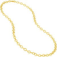 Olas d'Oro - 14K Yellow Gold Hollow Rounded Link Chain Bracelet - 7.50"