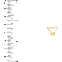 Olas d'Oro - 14K Yellow Gold Horizontal Bar Dangle Earrings with Heart Chain