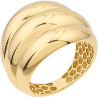 Olas d'Oro - 14K Yellow Gold Horizontal Fluted Polished Dome Ring  Size 7